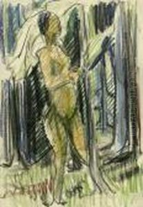Ludwig: Stehender Weiblicher Akt by Ernst Ludwig Kirchner