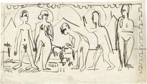 Funf Akte Vor Bergkulisse by Ernst Ludwig Kirchner