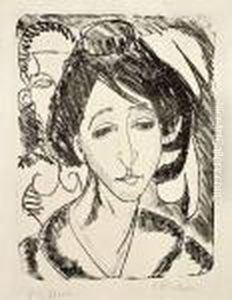 "kopf Erna Mit Frisur" (kopf Gerda Mit Frisur) by Ernst Ludwig Kirchner
