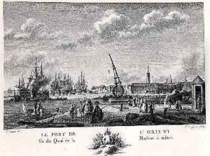 Port of L Orient, view of the Quay with the Machine for Masting, engraved by Yves Marie Le Gouaz 1742-1816 by Ozanne, Nicolas Marie