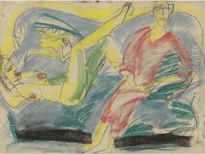 Zwei Frauen (two Women) by Ernst Ludwig Kirchner