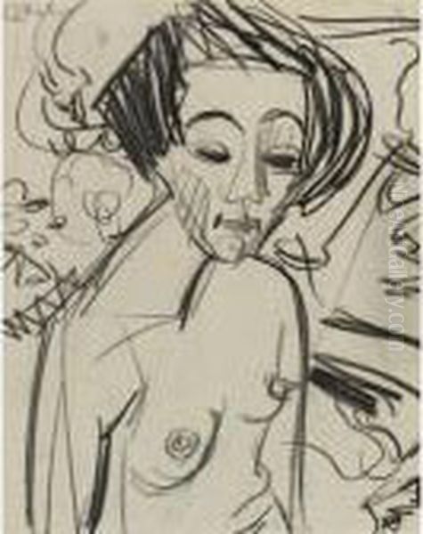 Nackte Frau (madchen) (nude Woman (girl)): A Double Sided Drawing - view 1