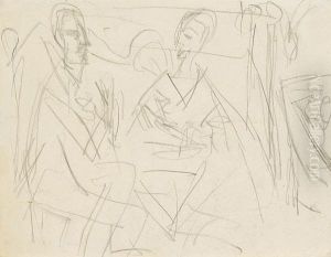 Hugo Bei Uns (biallowons Und Erna) by Ernst Ludwig Kirchner
