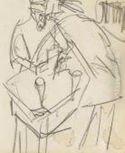 Zwei Offiziere Im Kasino (halle) by Ernst Ludwig Kirchner