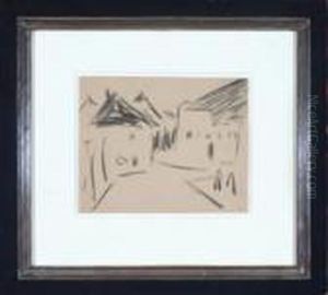 Dorfstrase Bei Priesnitz 1910 by Ernst Ludwig Kirchner