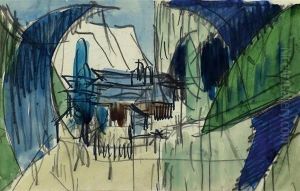 Landschaft Mit Haus. Verso: Tuschskizze Einer Tanzerin. by Ernst Ludwig Kirchner