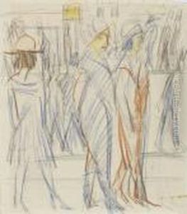 Strassenszene In Davos by Ernst Ludwig Kirchner