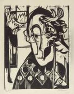 Melancholischer Kopf - Portrait by Ernst Ludwig Kirchner