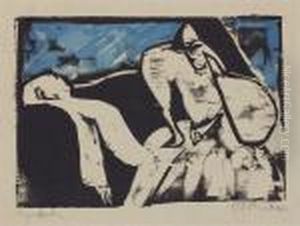 Pierrot Und Columbine by Ernst Ludwig Kirchner