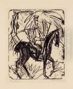 Reitender Artillerist. - Meldereiter by Ernst Ludwig Kirchner