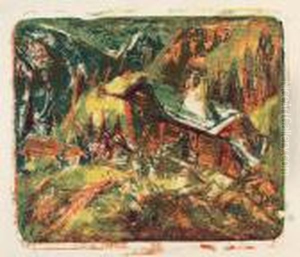 Berghaus Stafelalp. - Kirchners Hutte Auf Der Stafelalp 1919 - view 1