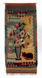 Blumenvase Mit Katze by Ernst Ludwig Kirchner