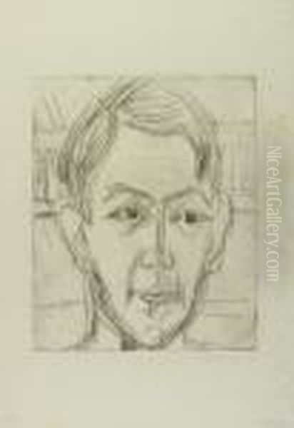 Kopf Eines Jungen Mannes. - Portrait Dr. Hans Butow - view 1