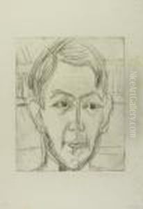 Kopf Eines Jungen Mannes. - Portrait Dr. Hans Butow by Ernst Ludwig Kirchner