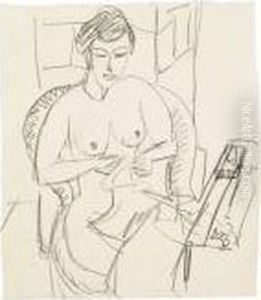 Sitzender Frauenakt by Ernst Ludwig Kirchner
