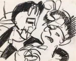 Liebespaar (ca. 1925) by Ernst Ludwig Kirchner