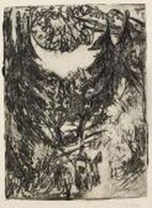 Waldstrasse Konigstein Mit Post by Ernst Ludwig Kirchner