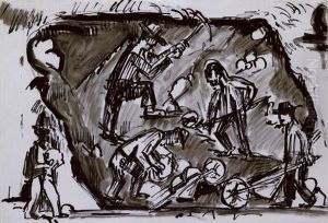 Kiesabbau In Der Kiesgrube Wildboden, Davos by Ernst Ludwig Kirchner