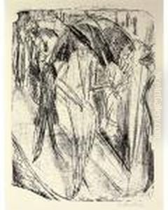 Dame Im Regen by Ernst Ludwig Kirchner