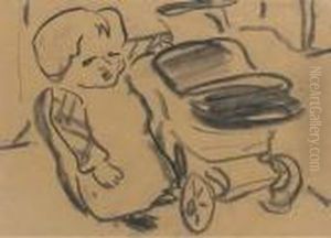 Kind Mit Kinderwagen by Ernst Ludwig Kirchner