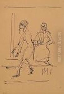 Madchenakt Und Frau, C. 1926 by Ernst Ludwig Kirchner