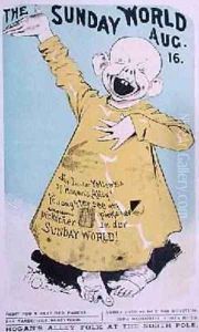 Say Im der Yellow Kid of Hogans Alley, from a poster advertising The Sunday World, c.1900 by Richard Felton Outcault