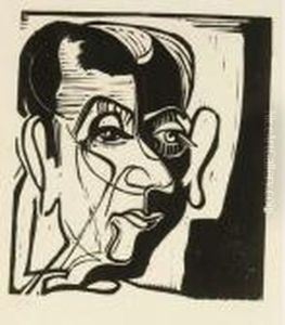 Portrait Of Hans Arp by Ernst Ludwig Kirchner