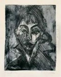 Kopf Gerda (portrat Gerda Schilling) by Ernst Ludwig Kirchner