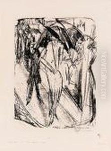Dame Im Regen by Ernst Ludwig Kirchner
