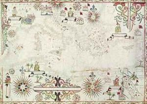 Map of the Mediterranean 1625 by Johannes Oliva