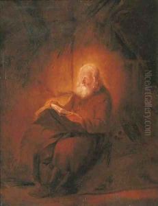 A hermit reading