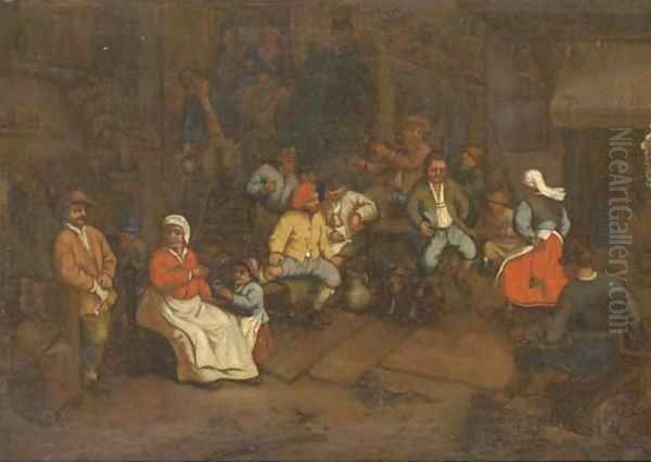 Peasants drinking and making merry in a tavern - view 1
