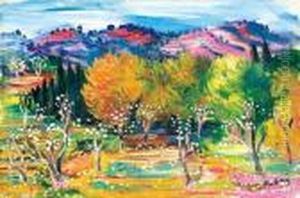 Arbres En Fleurs by Jean Kisling