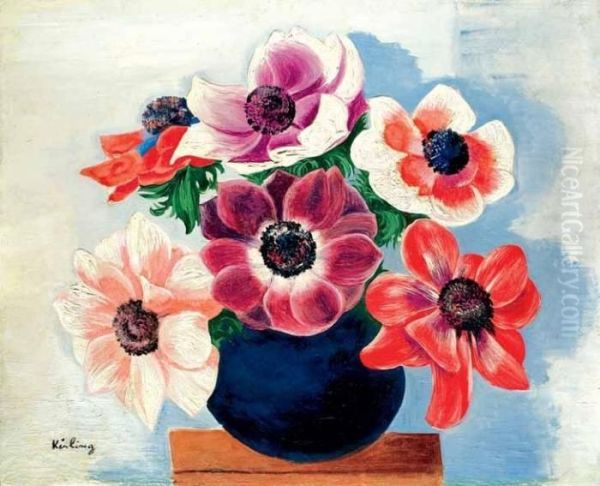 Bouquet D'anemones Dans Un Vase - view 1