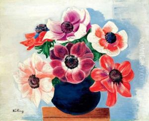 Bouquet D'anemones Dans Un Vase by Jean Kisling