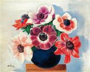 Bouquet D'anemone Dans Un Vase by Jean Kisling