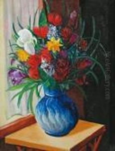 Bouquet Au Vase Bleu by Jean Kisling