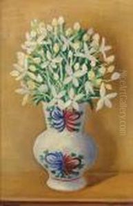 Bouquet De Fleurs Au Vase Blanc by Jean Kisling