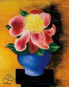 Flower In Blue Vase by Jean Kisling