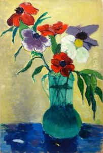 Untitled (still Life With Pitcher Of Flowers) by Jean Kisling