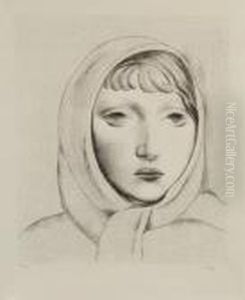 Tete De Jeune Femme, 
Fichu Sur La Tete