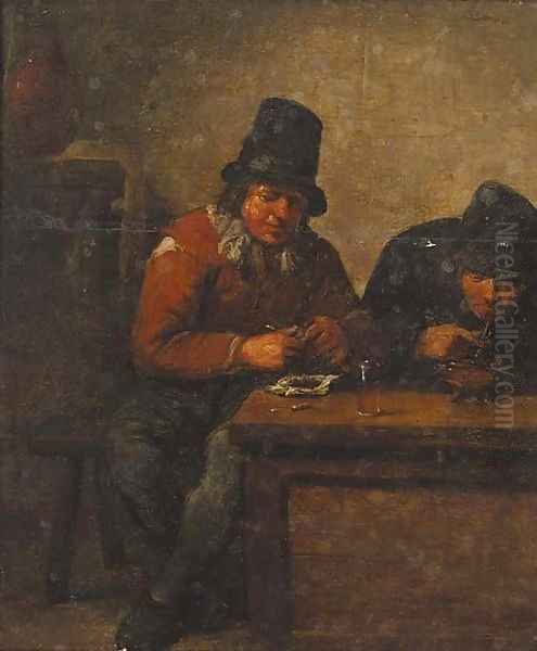 Boors smoking in an interior - view 1