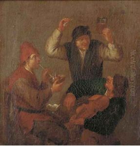 Peasants making merry in a tavern 2 by Adriaen Jansz. Van Ostade