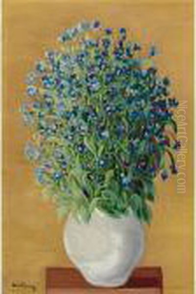 Fleurs Bleues Dans Un Vase - view 1