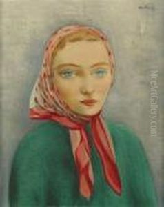 Jeune Femme Blonde Au Fichu Rose