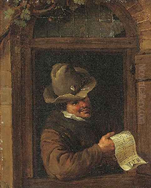 A young man at a niche - view 1
