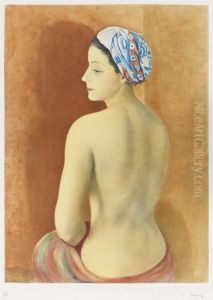Nu Assis Au Turban. 578 X 425 by Jean Kisling