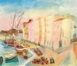 Port De Saint Tropez by Jean Kisling