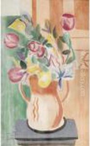 Vase De Fleurs by Jean Kisling