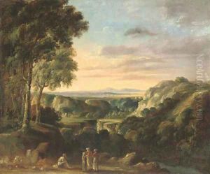 Travellers resting beside a gorge by Jan Frans Van Bloemen (Orizzonte)